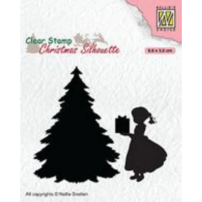 Afbeelding van Nellies Choice Christmas Silhouette Clearstamp Dankje Kerstman CSIL013 66x58mm (07 20)