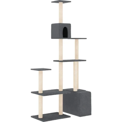 Afbeelding van vidaXL Kattenmeubel met sisal krabpalen 180 cm donkergrijs