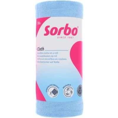 Afbeelding van Sorbo Microvezeldoek op Rol Herbruikbare Schoonmaakdoekjes 30 Stuks