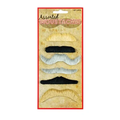 Afbeelding van Assortiment van 6nep snorren accessoires kostuum