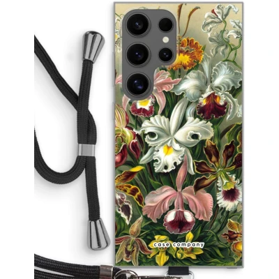 Afbeelding van Case Company® hoesje met Koord geschikt voor Samsung Galaxy S24 Ultra Haeckel Orchidae Telefoonhoesje Zwart Bescherming aan alle Kanten en Over de Schermrand
