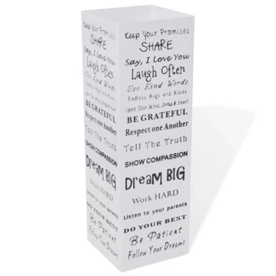 Image de Blanc Carré Porte parapluie Stockage pour cannes bâtons Acier 48,5 cm 242471