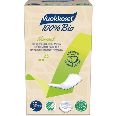 Afbeelding van Vuokkoset Bio Inlegkruisjes Normal 26 stuks