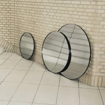 Afbeelding van AYTM Circum spiegel, helder / zwart, Ø 50 cm, glas, MDF hout