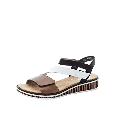 Image de Rieker Sandales V3670 pour femme, Beige Combi 64., 36 EU