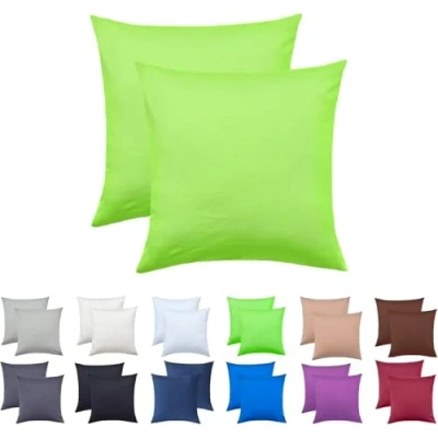 Afbeelding van NatureMark Set van 2 jersey kussenhoezen, voor zijslaapkussen, nekkussen, in vele maten en kleuren, Öko Tex (50 x 50 cm, appelgroen)