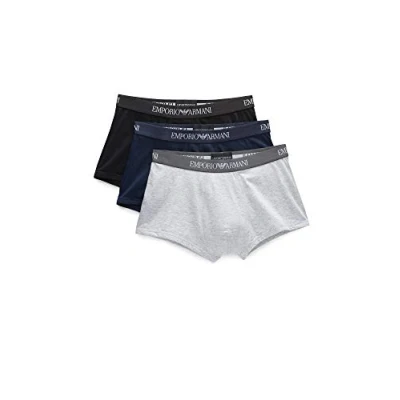 Afbeelding van Emporio Armani Boxer UOMO / MAN MENS KNIT 3PACK Trunsea BLUE Onderbroeken, Heren, Maat: XL, Marine/grg mel/nero/marine/melange grey/
