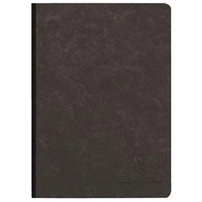 Afbeelding van Clairefontaine 795431C Collection Age Bag Notitieboek, genaaid, achterkant van canvas, zwart, A5, 14,8 x 21cm, 192 pagina&#039;s DOT wit papier 90g omslag met glanskaart, ledernerf
