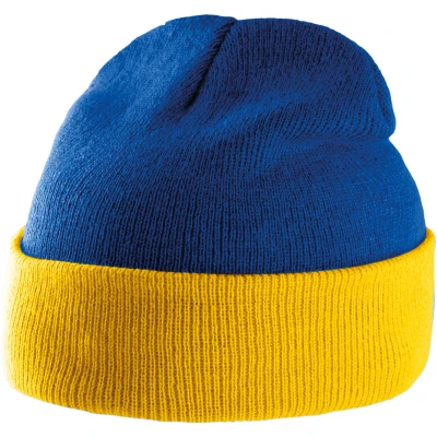 Afbeelding van K up Tweekleurige Muts Met Omslag KP514 Royal Blue / Yellow