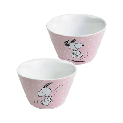 Afbeelding van United Labels The Peanuts Snoopy mueslikom van porselein, gestippeld, 500 ml, roze