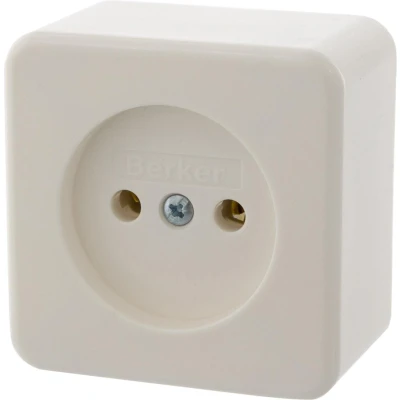 Afbeelding van Berker contactdoos opbouw 1 voudig polarwit 54.026.40