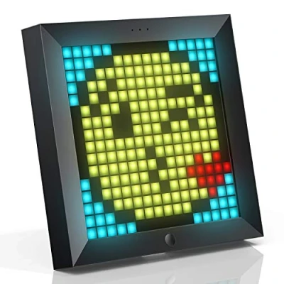 Afbeelding van Divoom Pixoo Pixel Art Digitale fotolijst, programmeerbaar 16 x RGB ledpaneel, Smart Clock met melding van sociale media, 7,18 inch home decor kalenderklok, gaming gadgets (zwart)