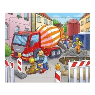 Afbeelding van HABA Baustellenfahrzeuge Puzzel voor kinderen, Maat: One Size, Multi coloured