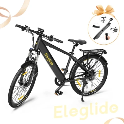 Afbeelding van Eleglide T1 Elektrische Trekking E Bike 27,5 Inch Banden 36V 13Ah Batterij 250W Motor Shimano 7 Versnellingen, Max Snelheid 25Km/h Bereik 100km IPX4 Waterdicht Dubbele Schijfrem Zwart