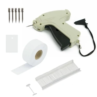 Afbeelding van Pokornys Arrow 9S standaard etiketteerpistool in set met 5 reservenaalden + 1000 nietdraden 25 mm kartonnen etiketten, 30 x 45 mm, nietpistool voor het bevestigen van prijskaartjes op