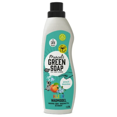 Afbeelding van 2+2 gratis2+2 gratis: Marcel&#039;s Green Soap Wasmiddel Kleur Perzik &amp; Jasmijn 23 Wasbeurten 1 liter