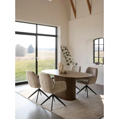 Afbeelding van Kelly ovale eettafel 95x180 cm donkerbruin