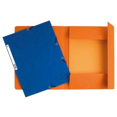 Afbeelding van Exacompta Ref. 55304E Pak van 10 elastische mappen 3 kleppen glanzend karton 355 g/m² afmetingen 24 x 32 cm voor A4 documenten oranje kleur