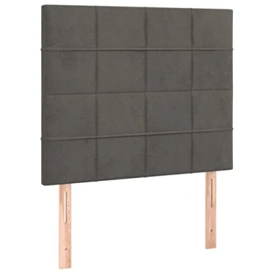 Image de vidaXL Têtes de lit 2 pcs Gris foncé 100x5x78/88 cm Velours