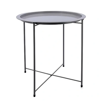 Afbeelding van Bijzettafel Vinthera Moa Staal 47 x 50 cm Grijs Metaal