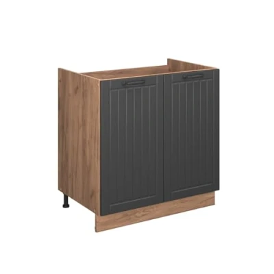 Afbeelding van Vicco Fame Line spoelbakonderkast donkergrijs 80 cm AP antraciet