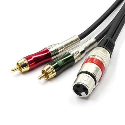 Afbeelding van SiYear XLR 3 Pin Mannelijke naar Dubbele 6.35mm 1/4&quot; TS Y Splitter kabel, Dual Mono (1/4 inch) Plug Stereo Microfoon Audio Converter Adapter Kabel XLRF 2RCA 3M
