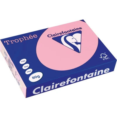 Afbeelding van Clairefontaine Trophée Gekleurd Papier, A4, 80 G, 500 Vel, Roze Papier