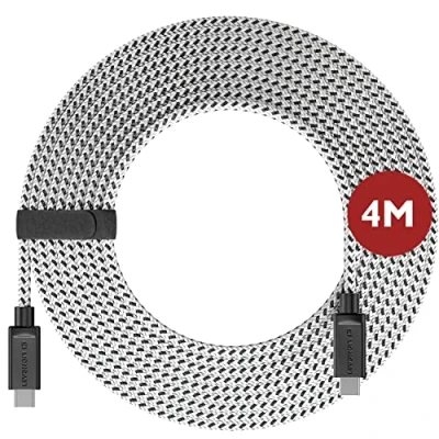 Afbeelding van Oplader, PS5, snellader, USB Type C kabel, 4 m, Lioncast, voor Sony PlayStation 5 kabel PS5 Dual Sense oplaadkabel nylon gevlochten