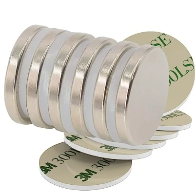 Afbeelding van Magnetpro Set van 6 magnetische schijven kg kracht 25 mm diameter x 3 dik met zelfklevend plakband