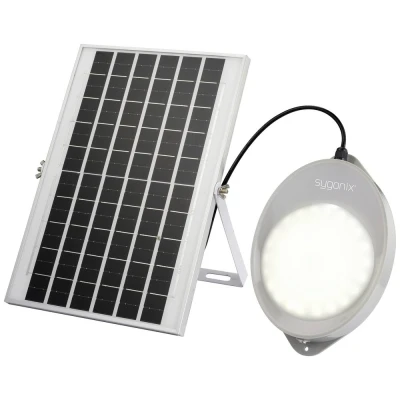 Afbeelding van Sygonix SY 5596934 Wandspot op zonne energie met bewegingsmelder 10 W Neutraalwit Grijs