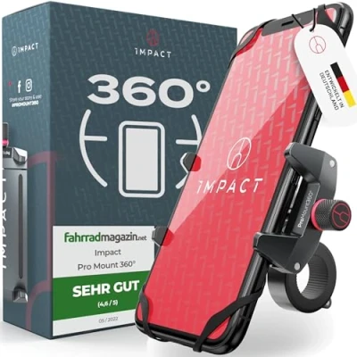 Afbeelding van Impact Pro Mount 360 mobiele telefoonhouder fiets extreem stabiele en motortelefoonhouder van metaal met kogelgewricht veiligheidsrubber universele voor motorfiets