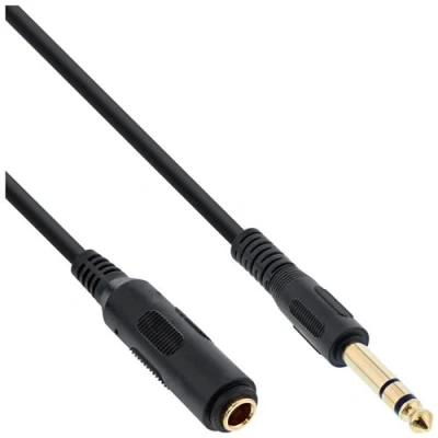 Image de Rallonge jack, 6,3mm jack mâle/fem. 2m, stéréo