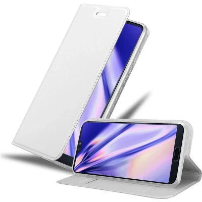 Afbeelding van Cadorabo Hoesje geschikt voor Huawei P20 PRO / PLUS in CLASSY ZILVER Beschermhoes met magnetische sluiting, standfunctie en kaartvakje Book Case Cover Etui