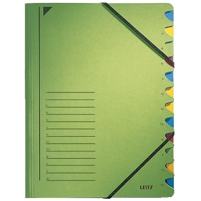 Image de Esselte leitz 39120055 trieur à onglets en carton, 12 (vert)