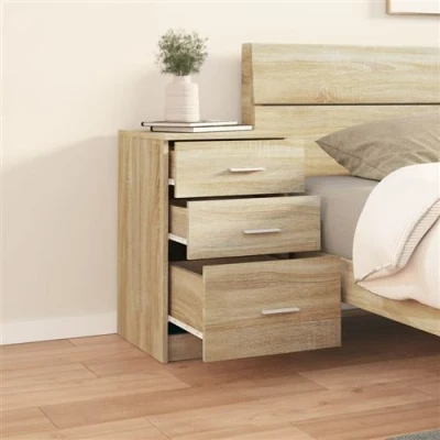 Afbeelding van vidaXL Nachtkastje 40x40x63 cm bewerkt hout sonoma eikenkleurig
