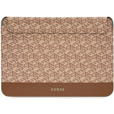 Afbeelding van Guess G Cube Sleeve Geschikt voor o.a. Apple MacBook (16&quot;) Bruin