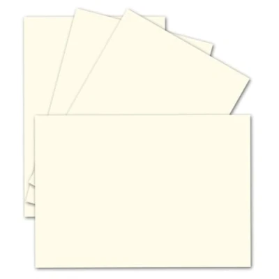 Afbeelding van 100 enkelvoudige kaarten, DIN A6, 10,5 x 14,8 cm, 240 g/m², geribbeld, vanille/crème, knutselkarton, ansichtkaarten, blanco