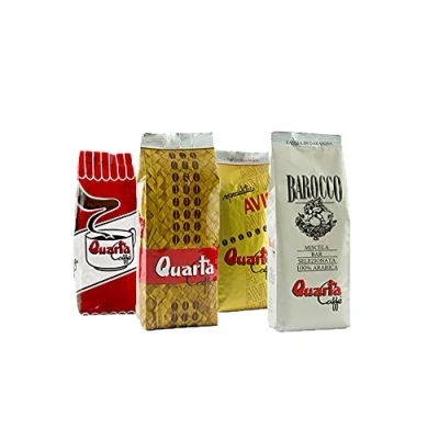 Afbeelding van QUARTA Caffe&#039; Box Proeverij: LA Rossa Variety STUOIA AVIO ORO BAROCCO (4X0,250gr) Fijne koffiemix verwerkt in Salento, Puglia