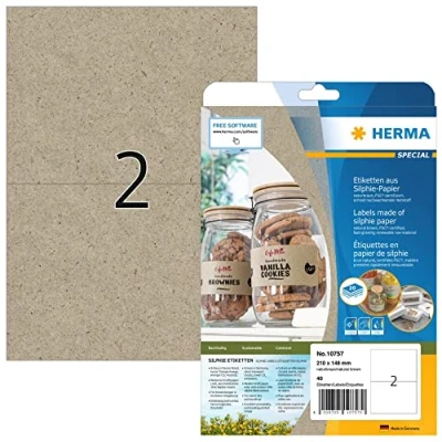 Afbeelding van Etiket HERMA 10757 210x148mm silphie bruin 40stuks