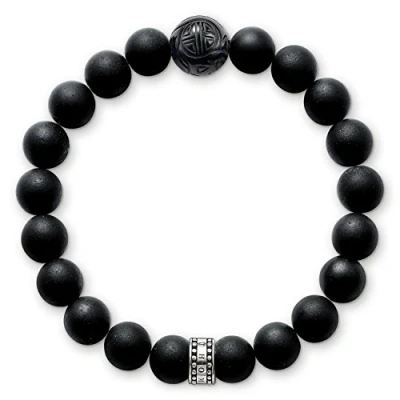 Afbeelding van Thomas SABO Armband silvercoloured/black, Maat: 21, Silver coloured/black