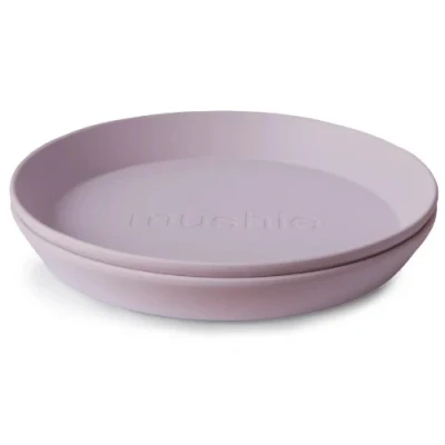 Afbeelding van Mushie kinderborden rond soft lilac 2st