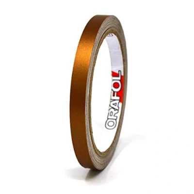 Afbeelding van Finest Folia Decoratieve plakstrips voor auto&#039;s, motoren, boten en modelboten in verschillende kleuren 10 m lang Plakband (Mat koper, 7 mm)