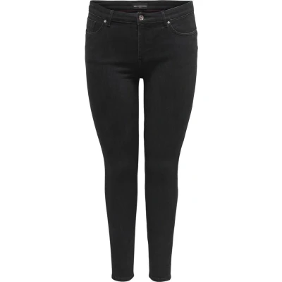 Afbeelding van ONLY Carmakoma Carpower MID UP Jeans Skinny Fit, Dames, Maat: 54x32, Black denim