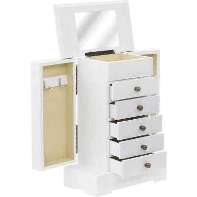 Afbeelding van Sieradenkastje Met Spiegel 25X13,5X34 Cm Mdf