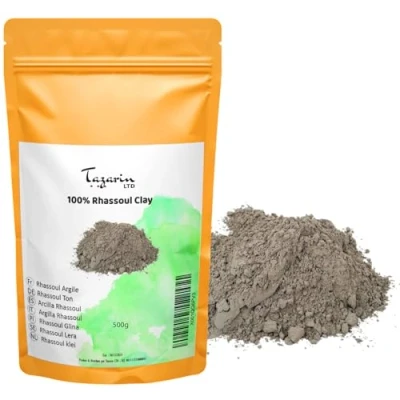 Afbeelding van 500 g Rhassoul poeder zuiverende klei masker en verzorging voor gezicht, haar huid herkomst: Marokko 100% natuurlijk, zuiver, hypoallergeen zonder additieven