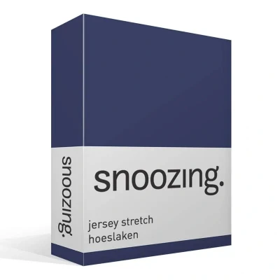 Afbeelding van Snoozing Jersey Stretch Hoeslaken Lits jumeaux 200x200/220 cm Navy