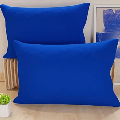 Afbeelding van PETTI Artigiani Italiani 1 paar kussenslopen 50 x 30 cm, microvezel, bekleding, bank, 2 kussenslopen, effen, blauw, 100% Made in Italy