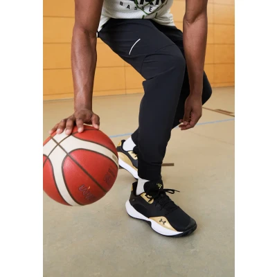 Afbeelding van Under Armour Lockdown 7 Basketbalschoenen, Heren, Maat: 42, Black/metallic gold Imitatieleer/ textiel