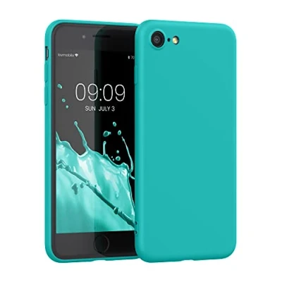 Afbeelding van kwmobile telefoonhoesje geschikt voor Apple iPhone SE (2022) / (2020) 8 7 Hoesje smartphone Back cover in neon turquoise