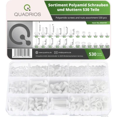 Afbeelding van Quadrios 25SA101 Kunststof schroeven assortiment 530 onderdelen